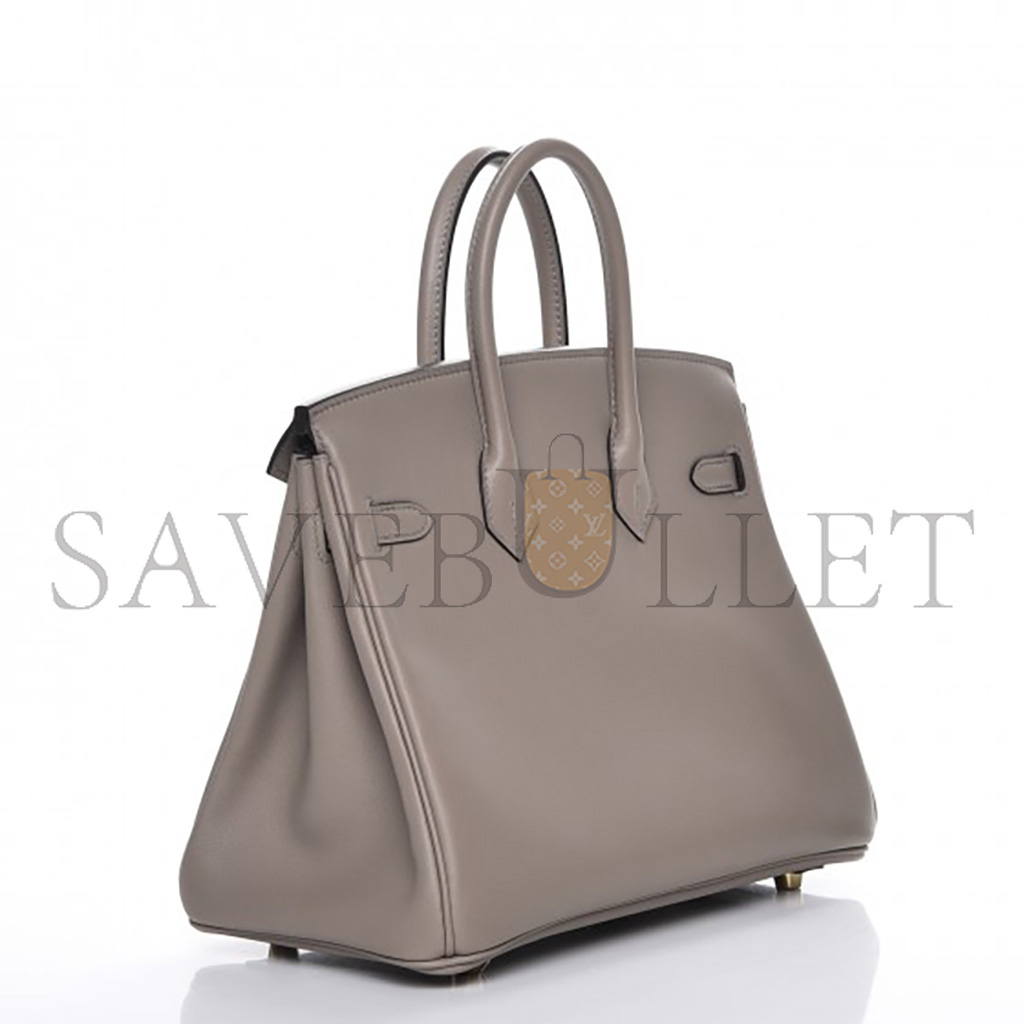 H**mes master birkin 25 swift asphalt grey gold buckle bag h049362ck03 (25*20*13cm)